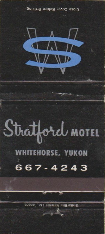 A matchbook from the Stratford Motel in about the 1970s.