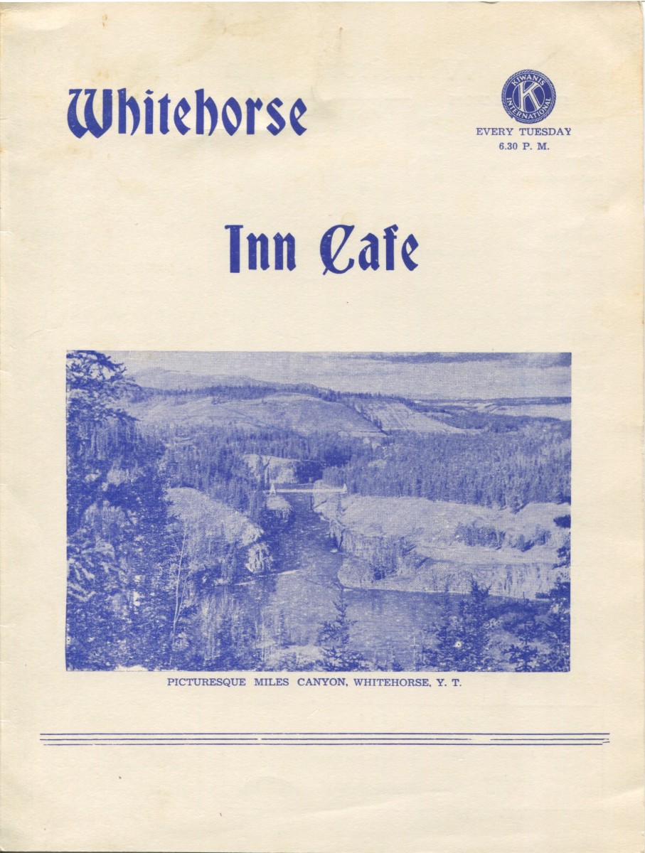 Whitehorse Inn Cafe menu - August 17, 1952