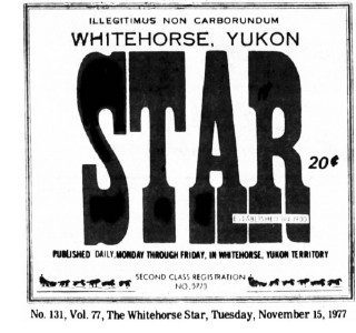 The Whitehorse Star, November 15, 1977