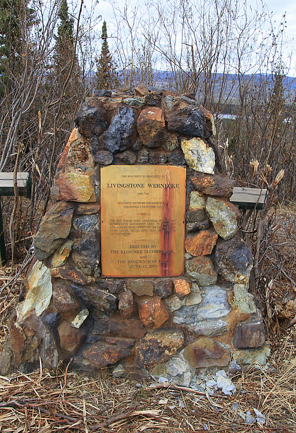Monument to Livingston Wernecke at Elsa, Yukon