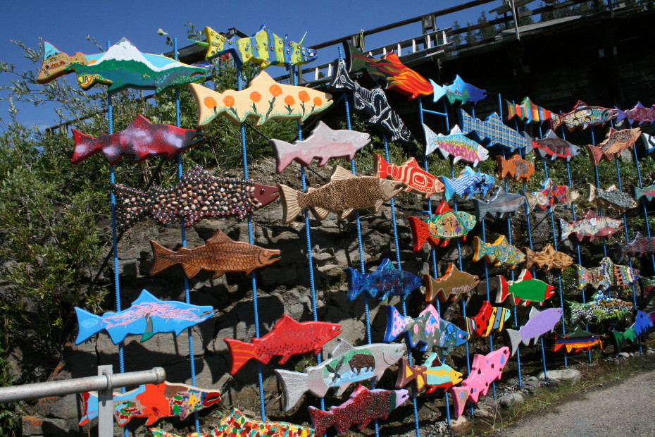 Salmon mural in Whitehorse, Yukon