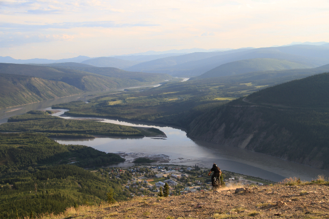 The view over Dawson City from the Midnight Dome