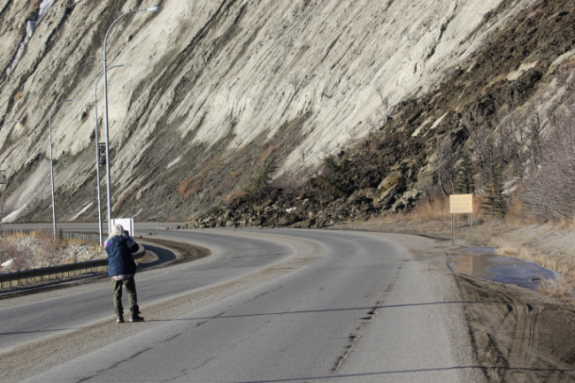 Landslide on Robert Service Way, Whitehorse, 2023