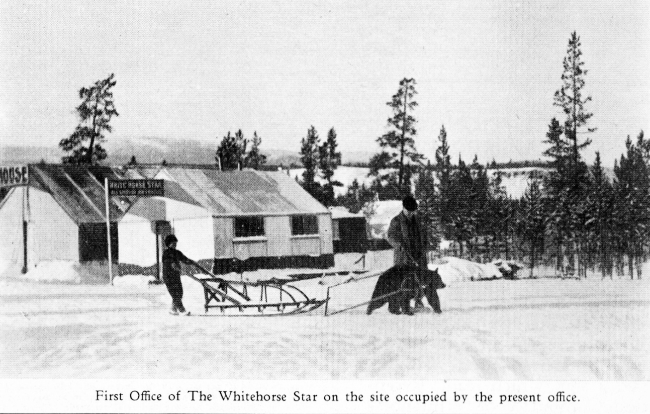 TThe first office of he Whitehorse Star, 1900