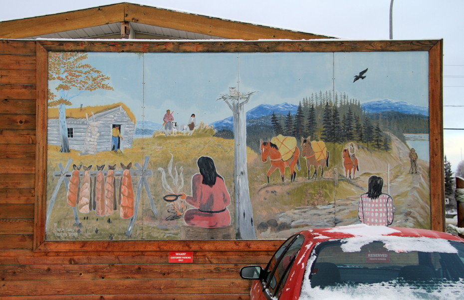 Mural by Linch Curry and Kathleen Thorpe in Whitehorse, Yukon