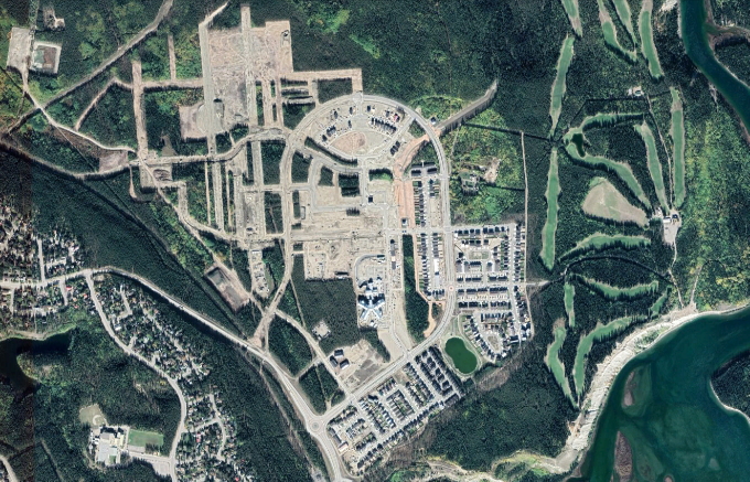 Aerial view of the Whistle Bend community in Whitehorse, Yukon, September 19, 2018
