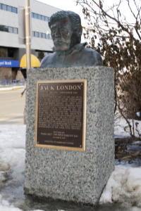 Bronze bust of Jack London in Whitehorse, Yukon
