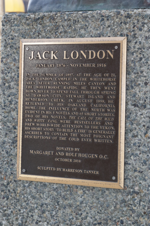 Bronze bust of Jack London in Whitehorse, Yukon