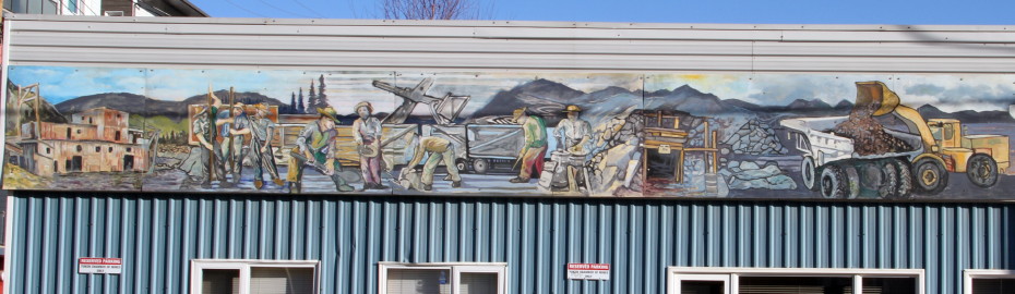 Mural on the Yukon Chamber of Mines building in Whitehorse, Yukon