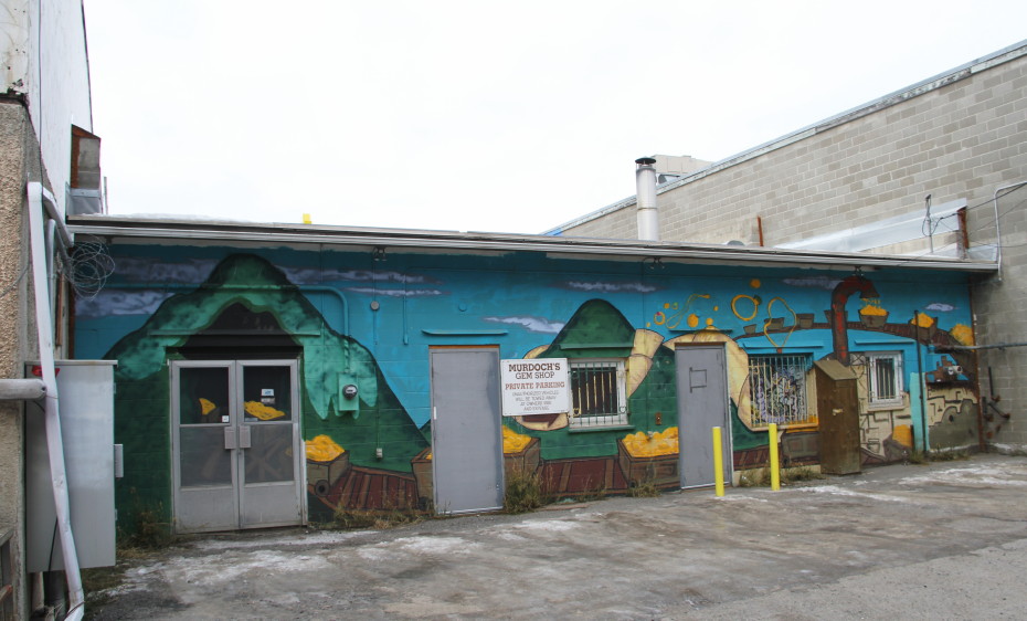 Mural in the alley behind Murdoch's Gem Shop in Whitehorse, Yukon