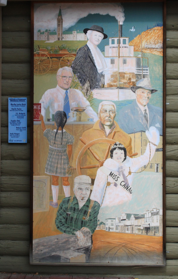 Mural beside the front door of the T.C. Richards Building in Whitehorse, Yukon