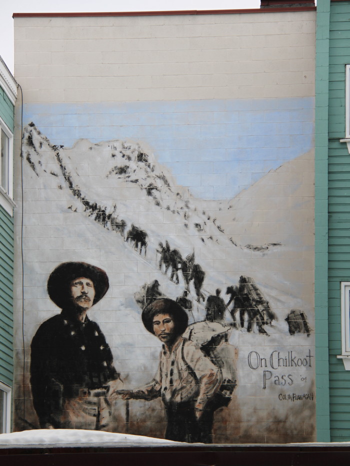 Mural in the Steele Street Patio at the Westmark Whitehorse hotel, Whitehorse, Yukon