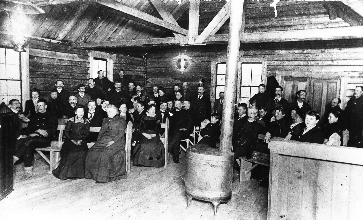Congregation in church, Whitehorse, Yukon Territory, 1900