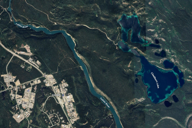 Aerial view of Chadburn Lake, Yukon