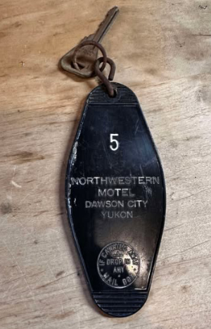 A room key for the Northwestern Motel in Dawson City, Yukon Territory