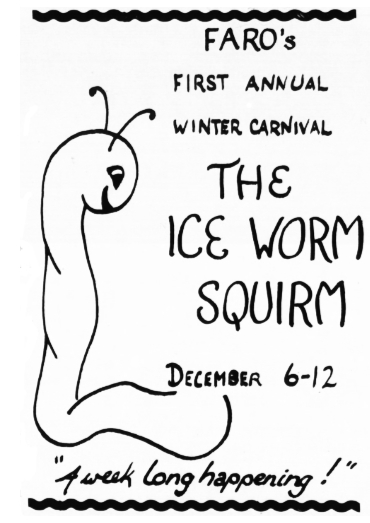 Ad for the 1971 Ice Worm Squirm in Faro, Yukon 