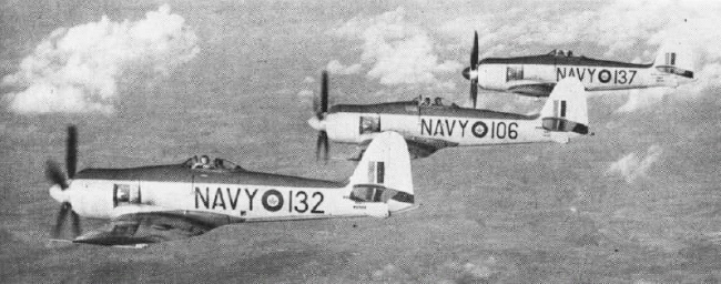 Hawker Sea Furies like the two which crashed at Watson Lake, Yukon