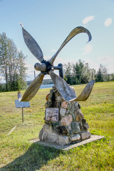 Memorial cairn at Watson Lake, Yukon