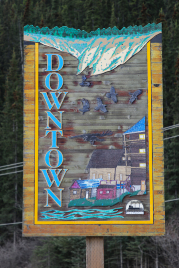 Downtown community sign - Whitehorse, Yukon