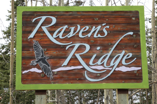 Raven's Ridge community sign - Whitehorse, Yukon
