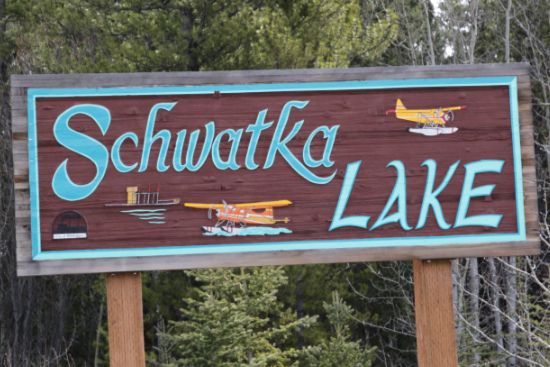 Schwatka Lake community sign - Whitehorse, Yukon