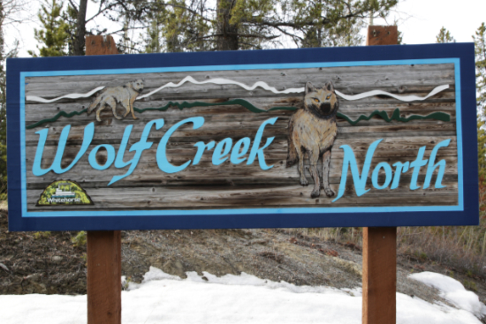 Wolf Creek North community sign - Whitehorse, Yukon