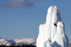 Ice climbing tower in Whitehorse