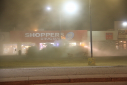 Spring cleaning of the Qwanlin Mall parking lot in Whitehorse
